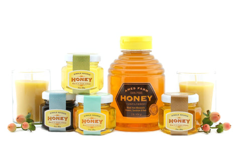 A First Taste of Honey Gift Set with honey and beeswax candles